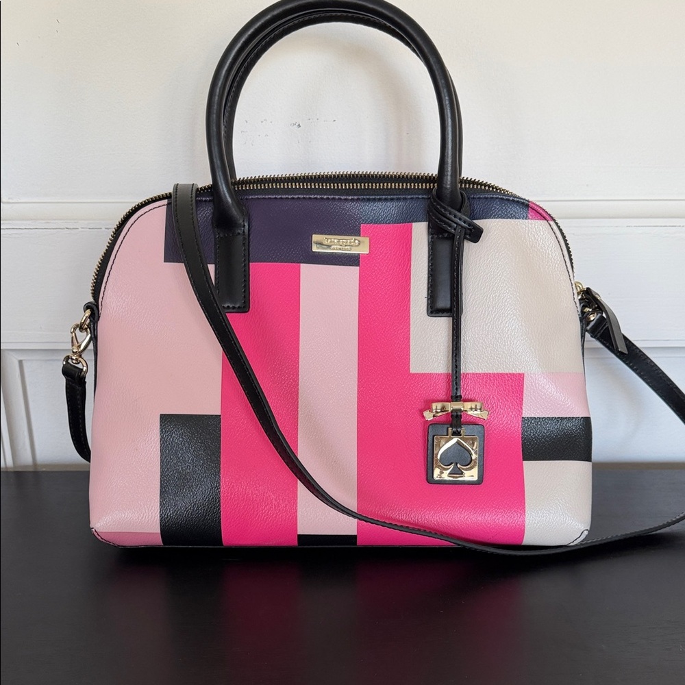 Kate Spade Pink Multi-Color Leather Crossbody Shoulder Bag